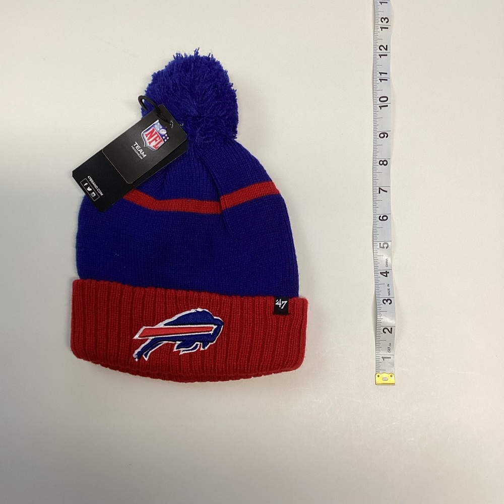 NFL Men’s Buffalo Bills Pom Pom Beanie Blue and Red NWT